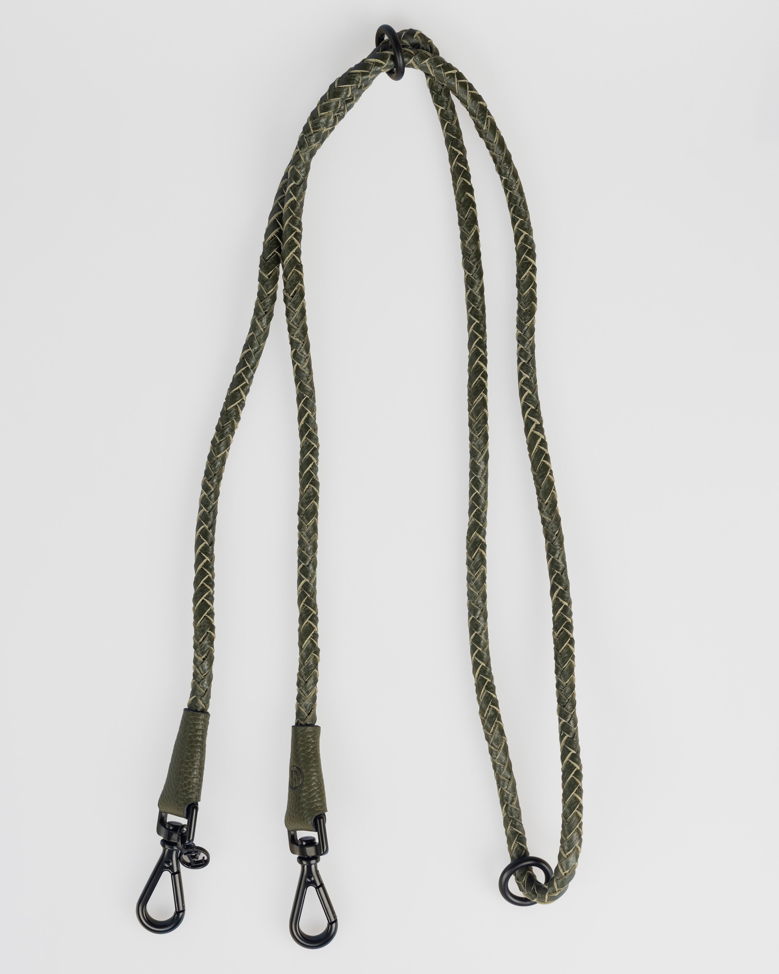 AURA  - 1.80m Braided Leather Leash cognac